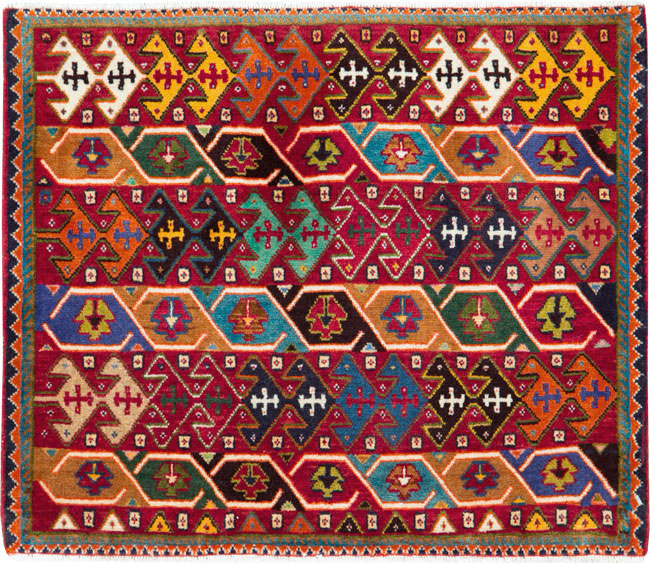 Vintage Persian Afshar Rug (Pair: 1 of 2), No.27059 - Staging