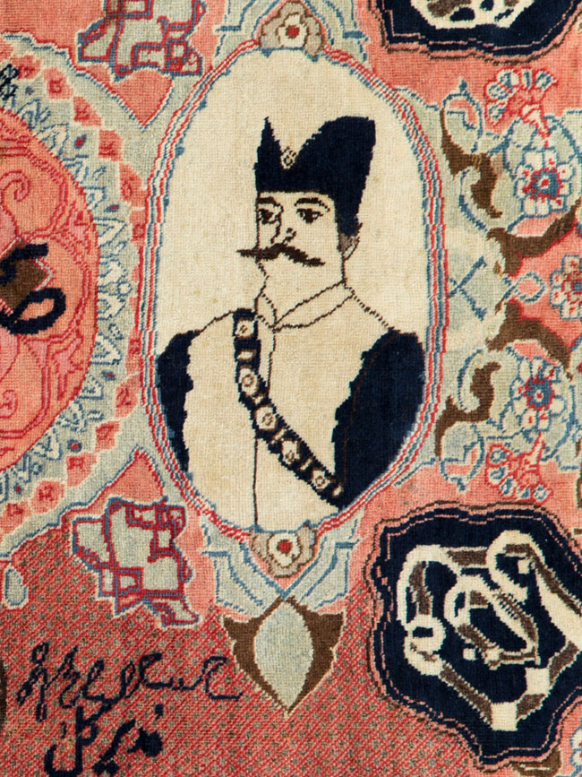 Antique Persian Tabriz Pictorial Rug, No.27060 - Staging