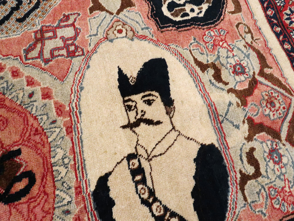 Antique Persian Tabriz Pictorial Rug, No.27060 - Staging