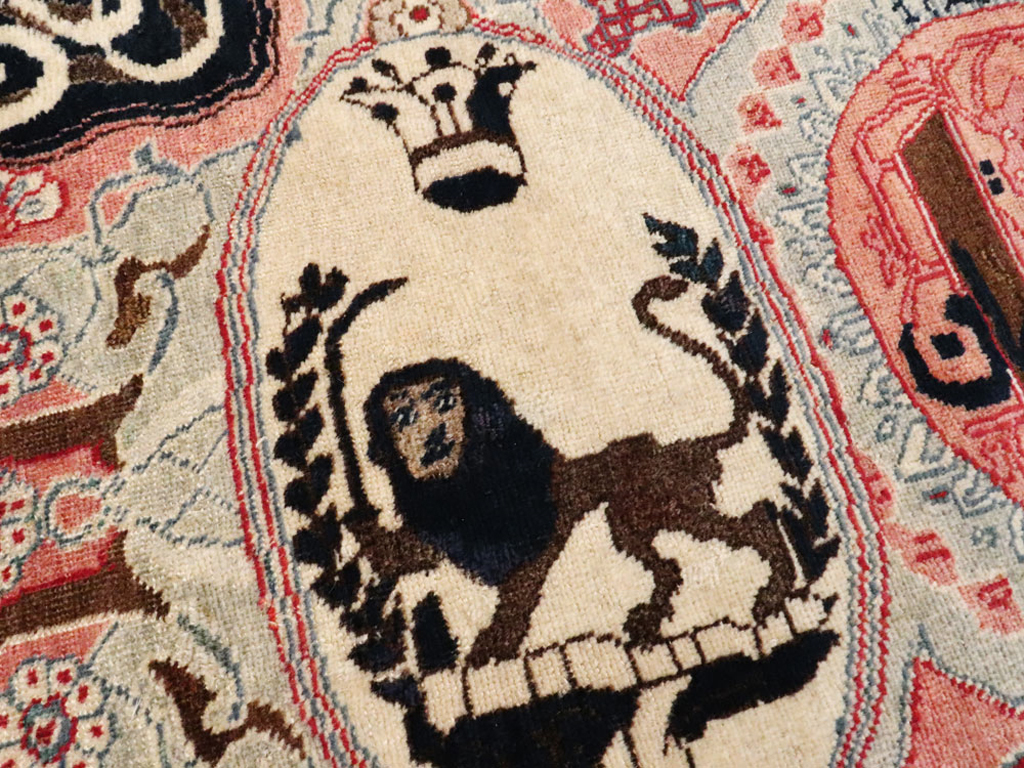 Antique Persian Tabriz Pictorial Rug, No.27060 - Staging