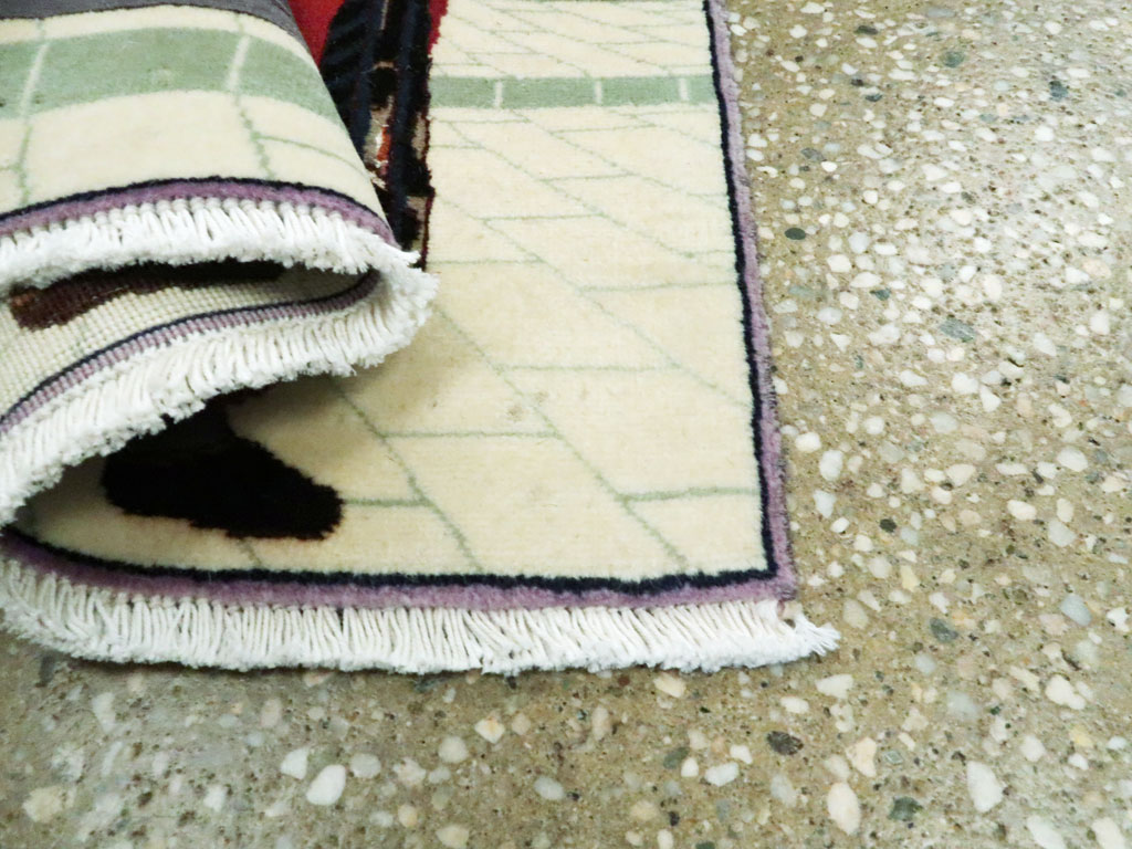 Vintage Persian Tabriz Pictorial Rug, No.27063 - Staging