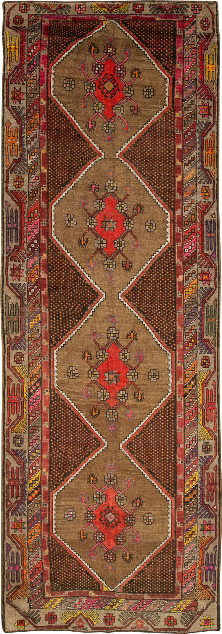 Vintage Persian Kurd Gallery Rug, No.27072 - Staging