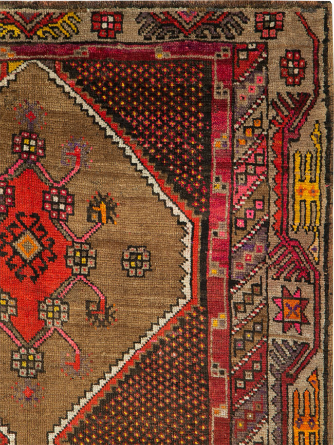 Vintage Persian Kurd Gallery Rug, No.27072 - Staging