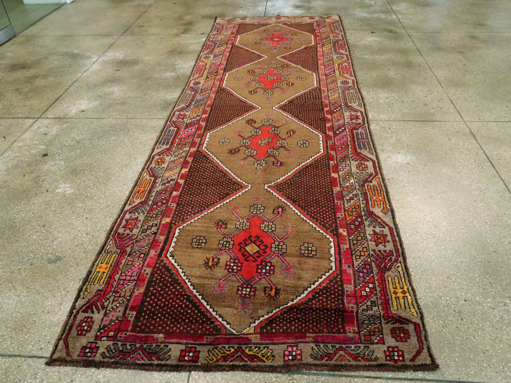 Vintage Persian Kurd Gallery Rug, No.27072 - Staging