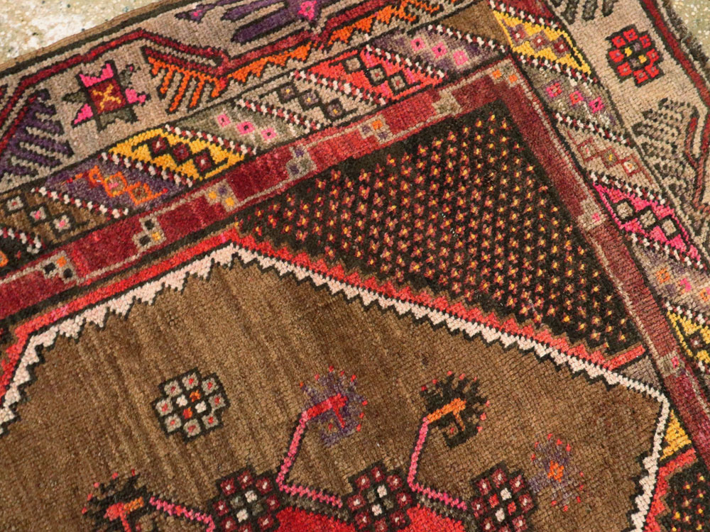 Vintage Persian Kurd Gallery Rug, No.27072 - Staging