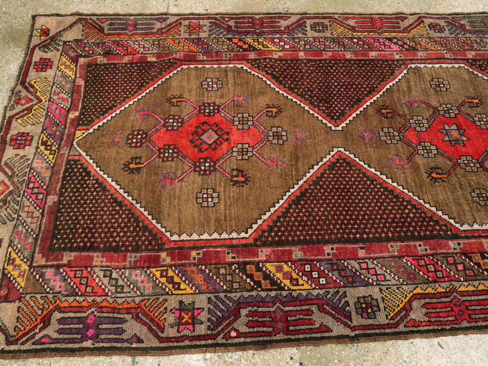 Vintage Persian Kurd Gallery Rug, No.27072 - Staging