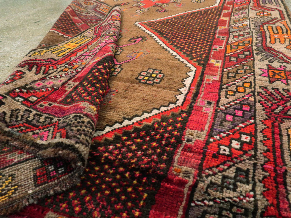 Vintage Persian Kurd Gallery Rug, No.27072 - Staging