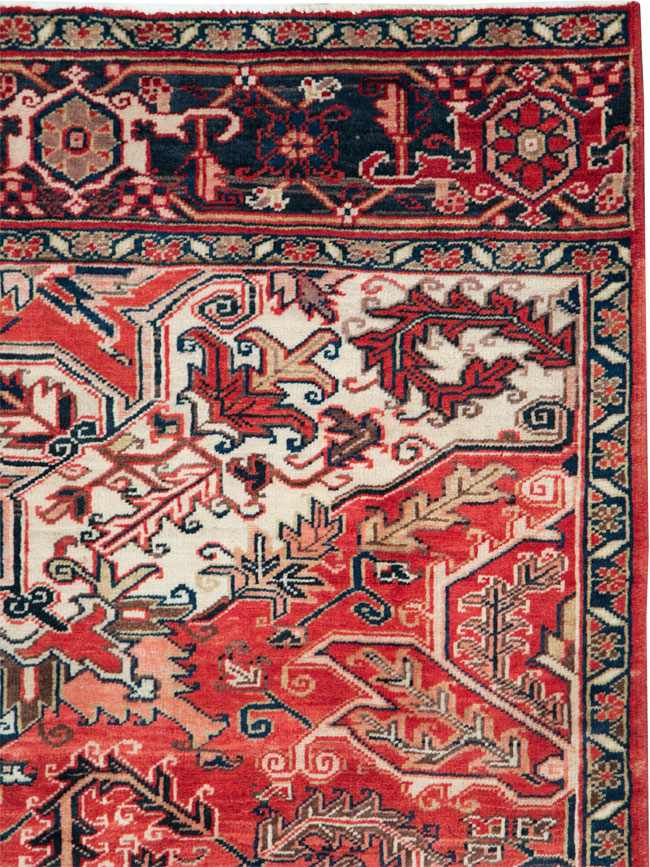 Vintage Persian Heriz Sampler Rug, No.27078 - Staging