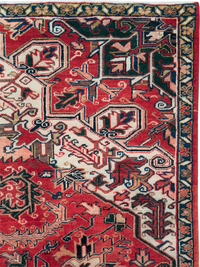 Vintage Persian Heriz Sampler Rug, No.27078 - Staging
