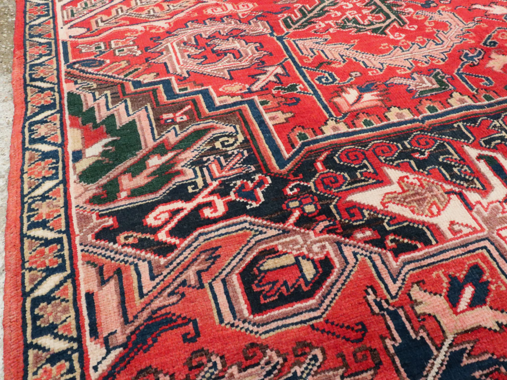 Vintage Persian Heriz Sampler Rug, No.27078 - Staging