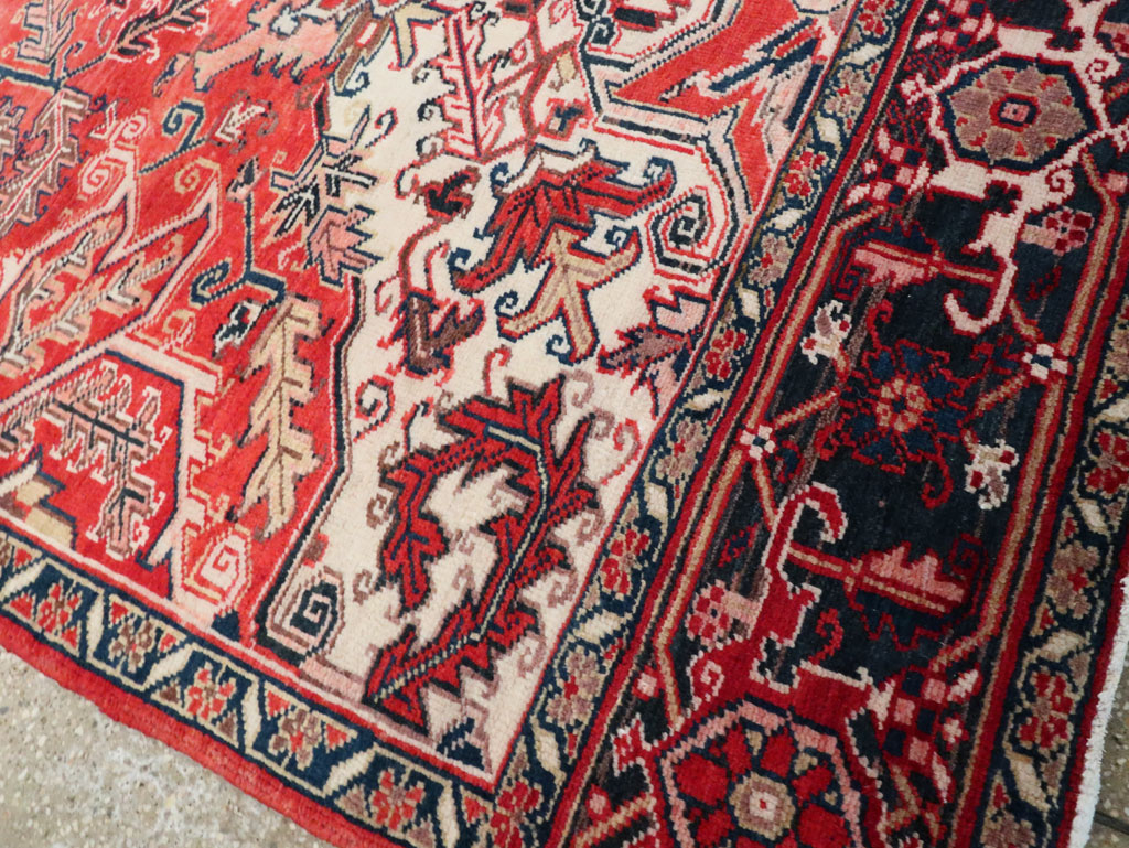 Vintage Persian Heriz Sampler Rug, No.27078 - Staging