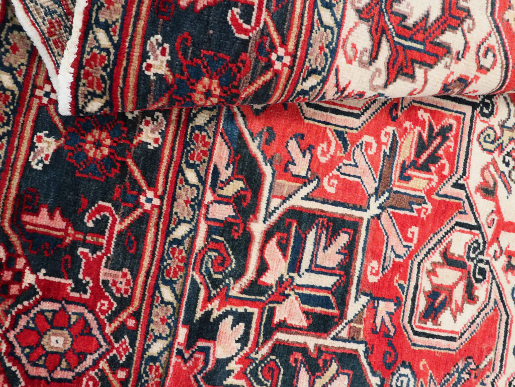 Vintage Persian Heriz Sampler Rug, No.27078 - Staging