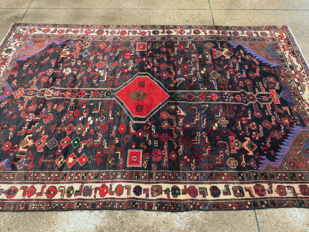 Vintage Persian Malayer Rug, No.27079 - Staging