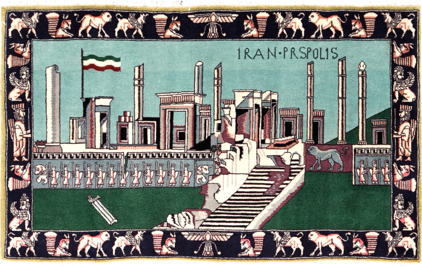 Modern Persian Tabriz Pictorial Rug (Pair: 1 of 2), No.27080 - Staging