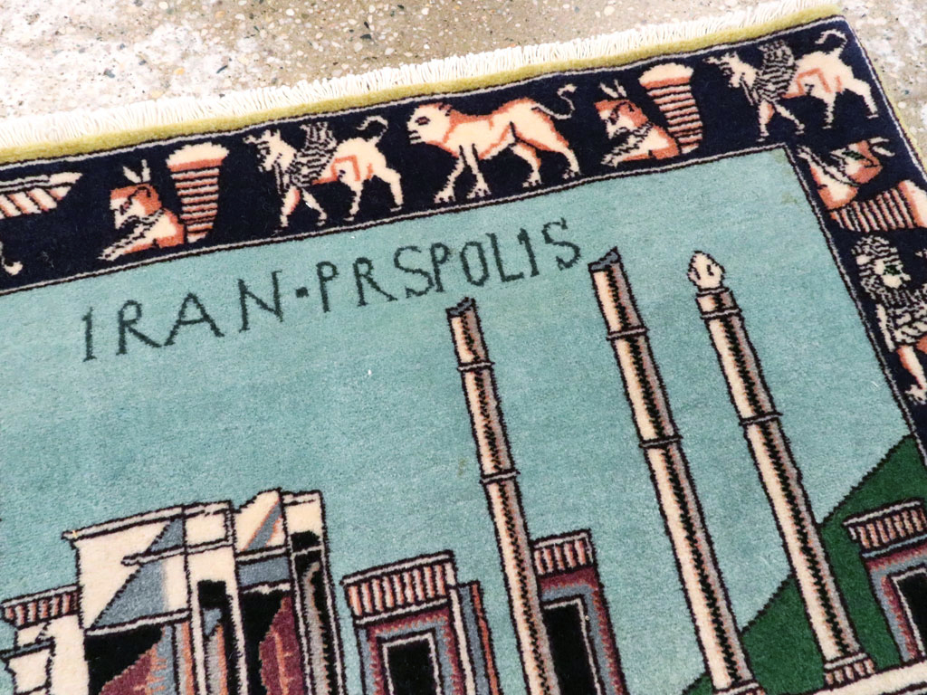 Modern Persian Tabriz Pictorial Rug (Pair: 1 of 2), No.27080 - Staging