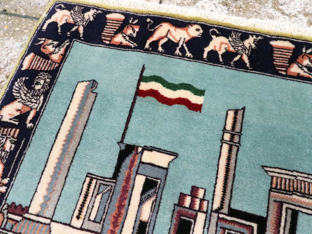 Modern Persian Tabriz Pictorial Rug (Pair: 1 of 2), No.27080 - Staging