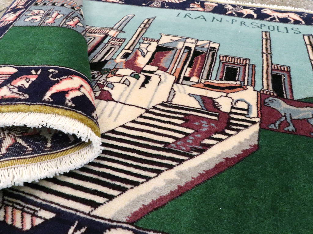 Modern Persian Tabriz Pictorial Rug (Pair: 1 of 2), No.27080 - Staging