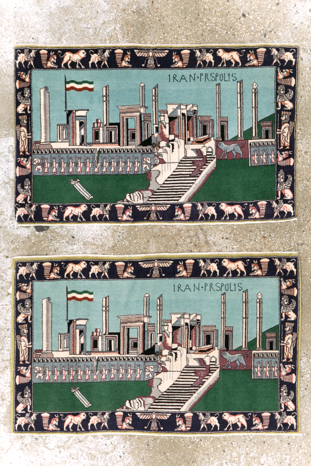 Modern Persian Tabriz Pictorial Rug (Pair: 1 of 2), No.27080 - Staging