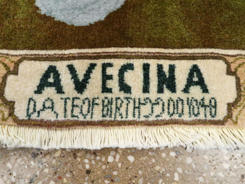 Vintage Persian Tabriz Pictorial Rug, No.27083 - Staging