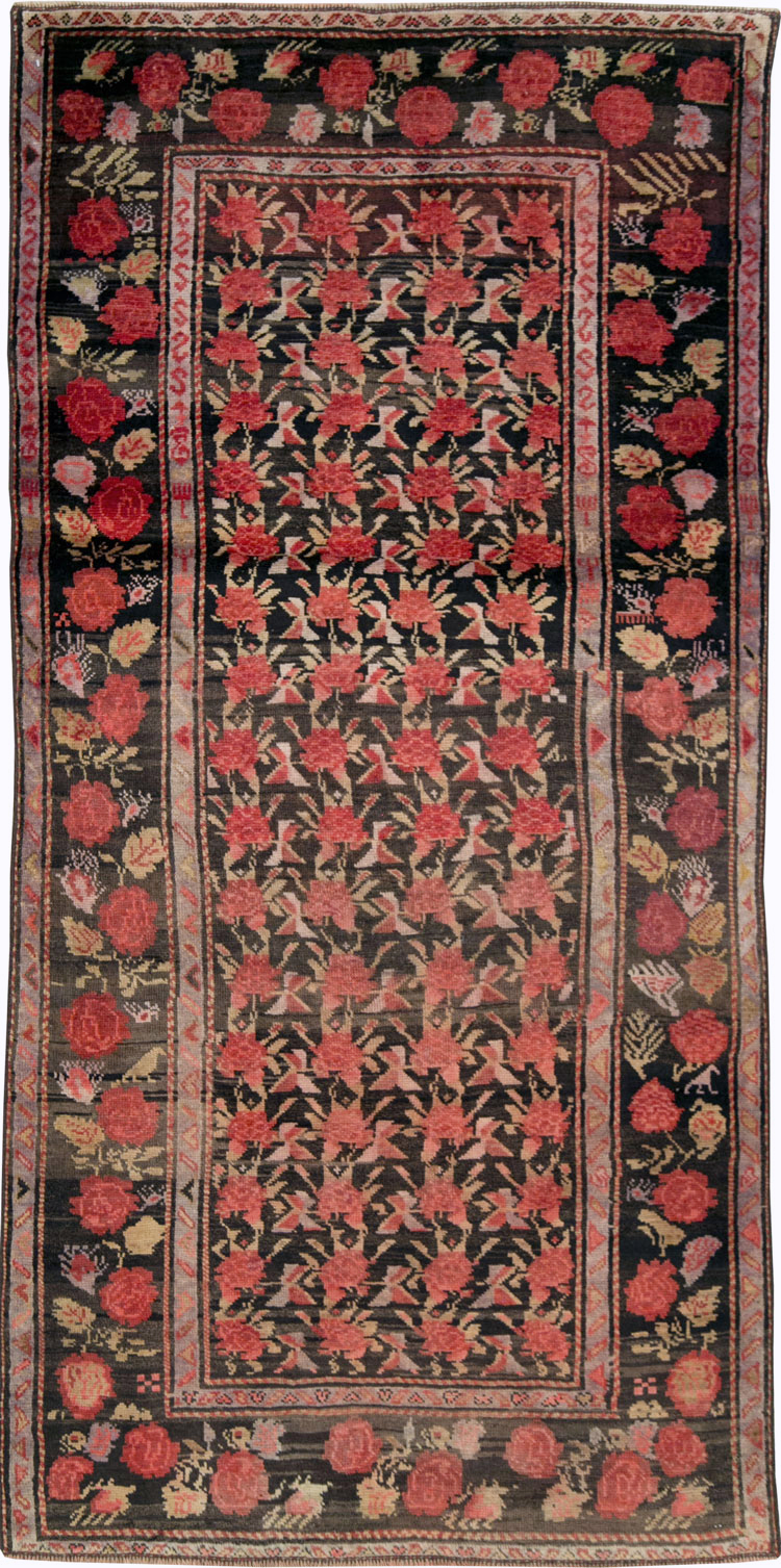 Vintage Caucasian Karabagh Accent Rug, No.27084 - Staging