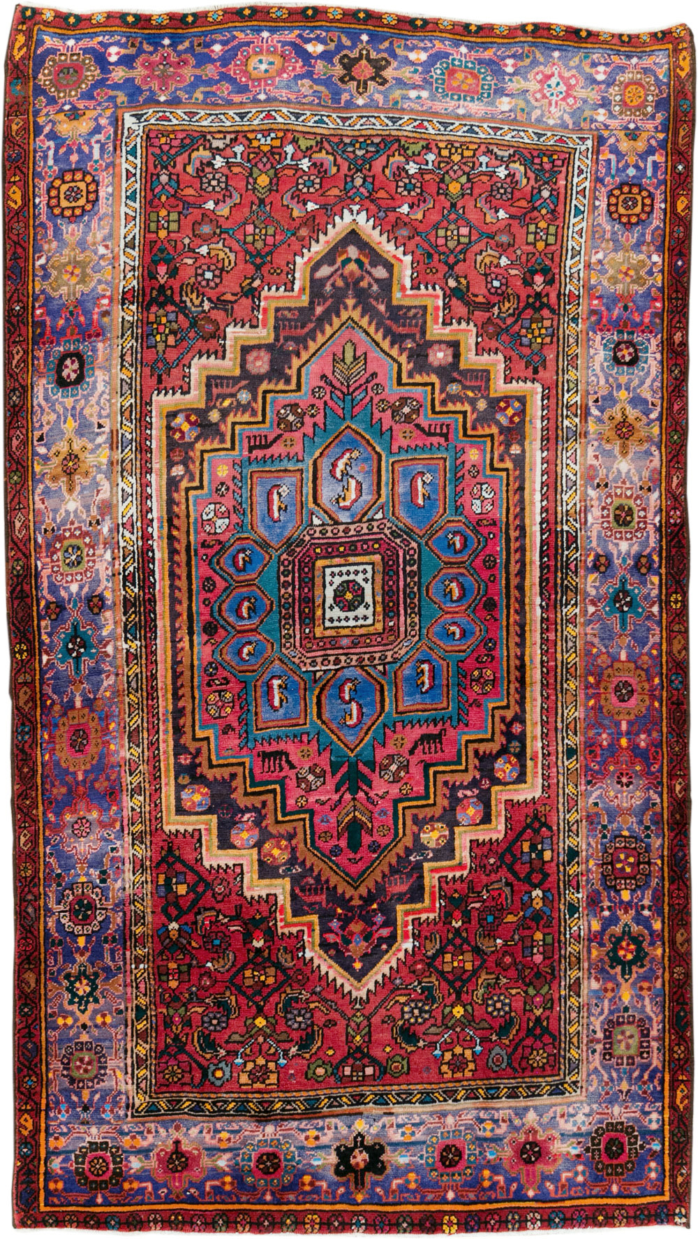 Vintage Persian Hamadan Rug, No.27091 - Staging