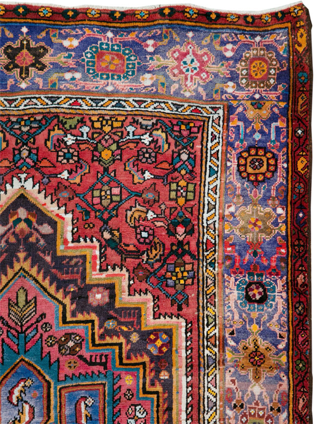 Vintage Persian Hamadan Rug, No.27091 - Staging