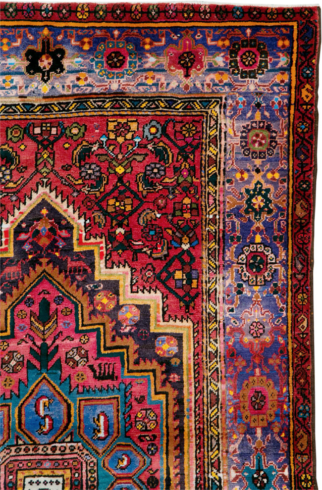 Vintage Persian Hamadan Rug, No.27091 - Staging