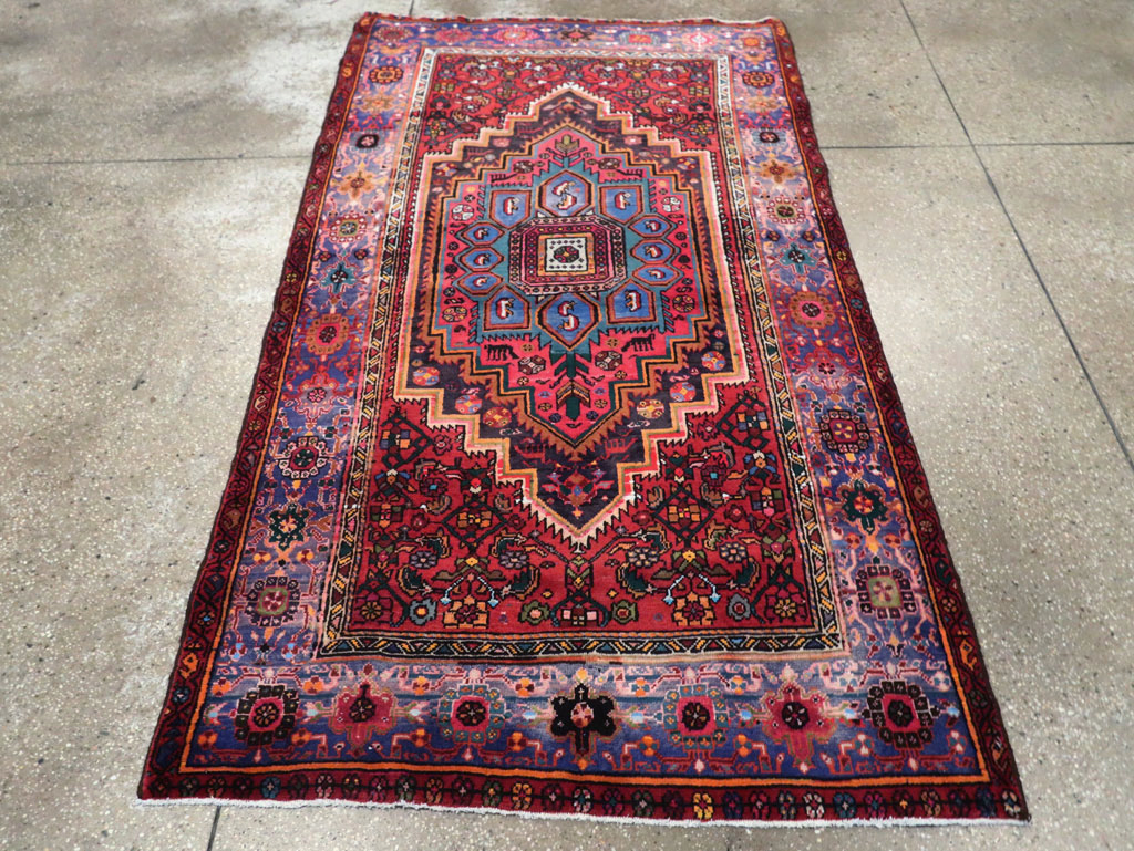 Vintage Persian Hamadan Rug, No.27091 - Staging
