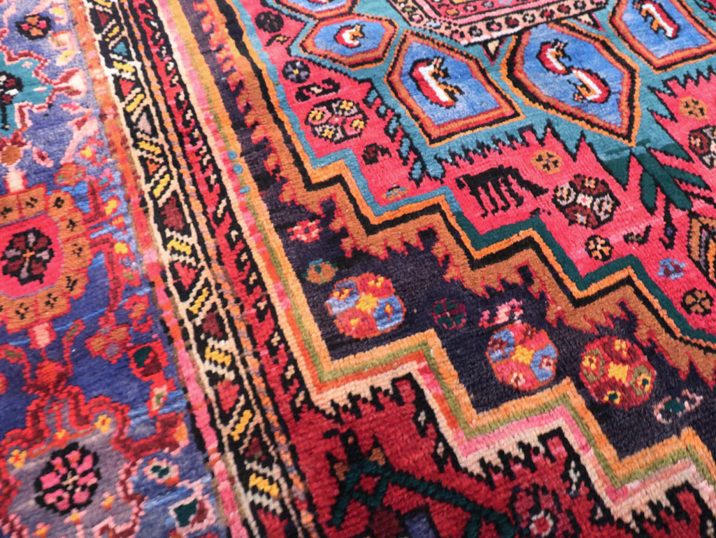 Vintage Persian Hamadan Rug, No.27091 - Staging