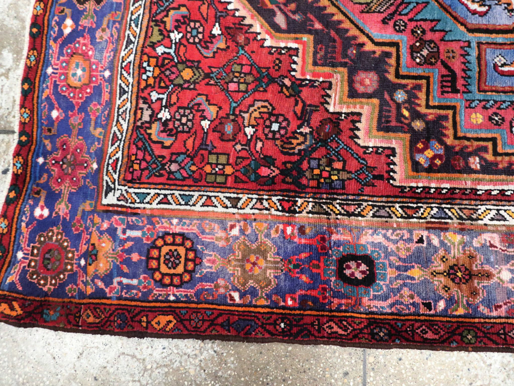 Vintage Persian Hamadan Rug, No.27091 - Staging