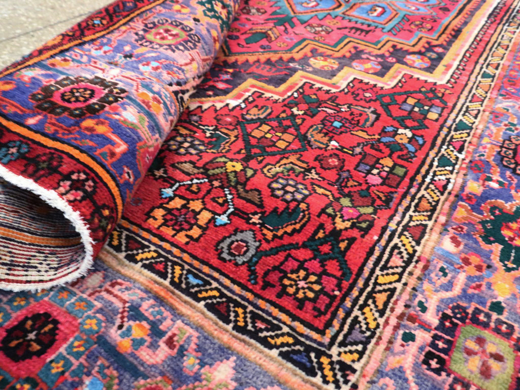 Vintage Persian Hamadan Rug, No.27091 - Staging