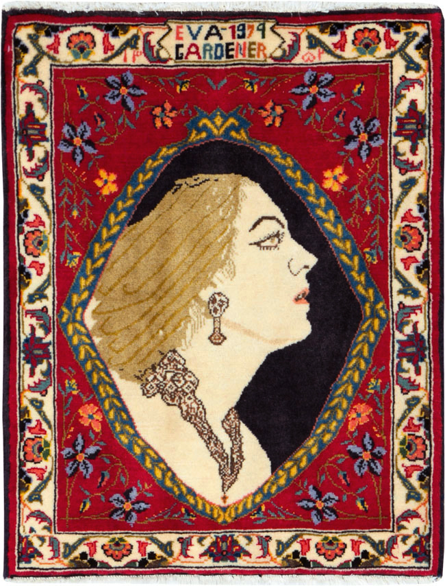 Vintage Persian Tabriz Pictorial Rug, No.27098 - Staging