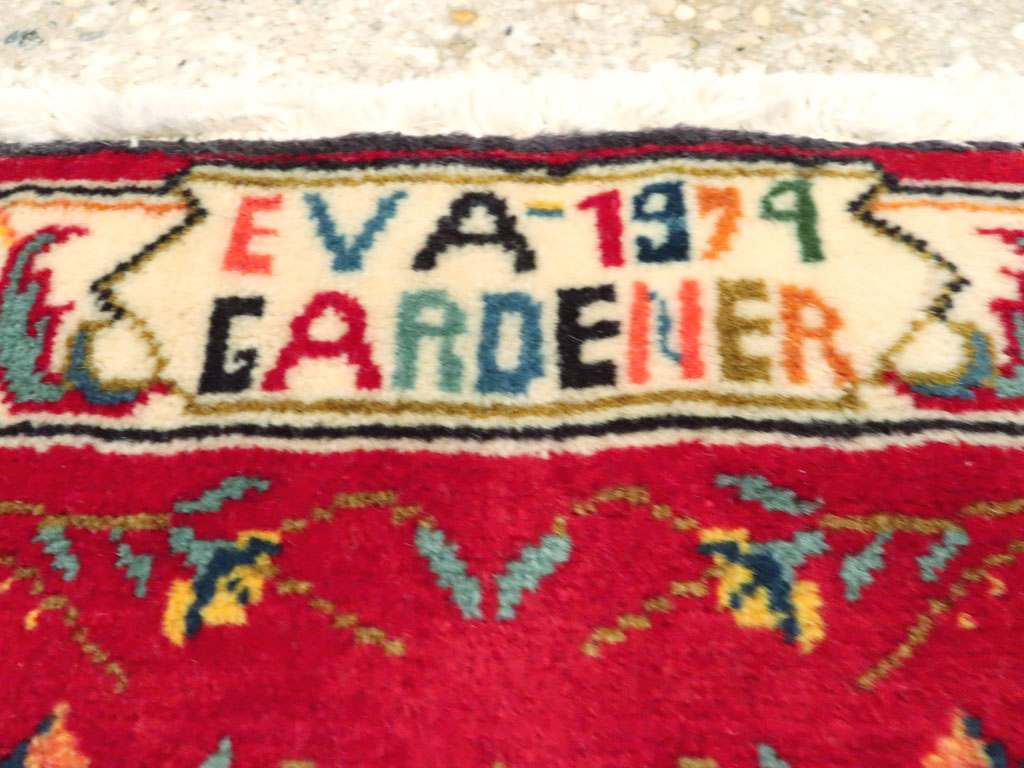 Vintage Persian Tabriz Pictorial Rug, No.27098 - Staging