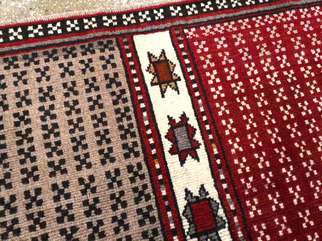 Vintage Persian Baluch Throw Rug, No.27099 - Staging