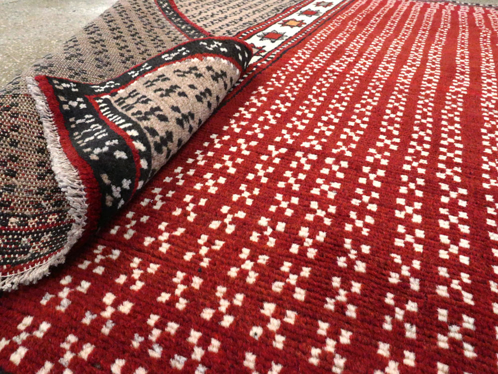 Vintage Persian Baluch Throw Rug, No.27099 - Staging