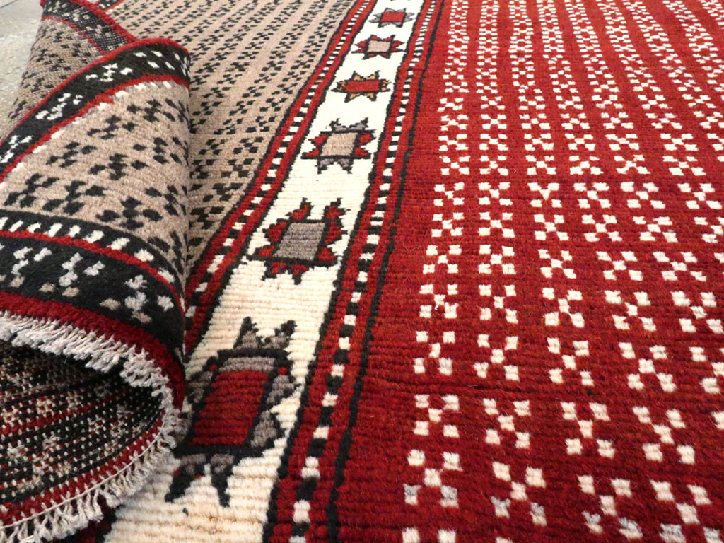 Vintage Persian Baluch Throw Rug, No.27099 - Staging