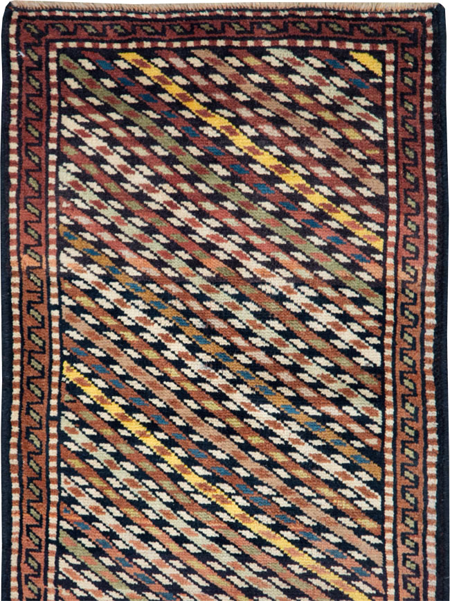 Vintage Persian Kurd Rug, No.27103 - Staging