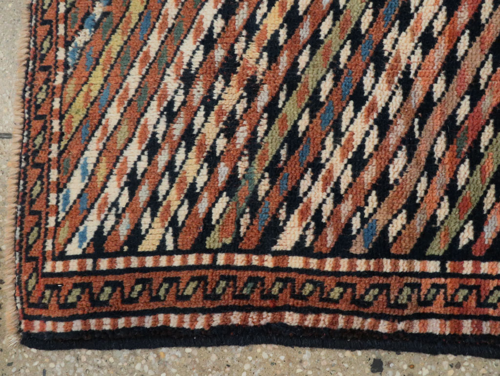 Vintage Persian Kurd Rug, No.27103 - Staging