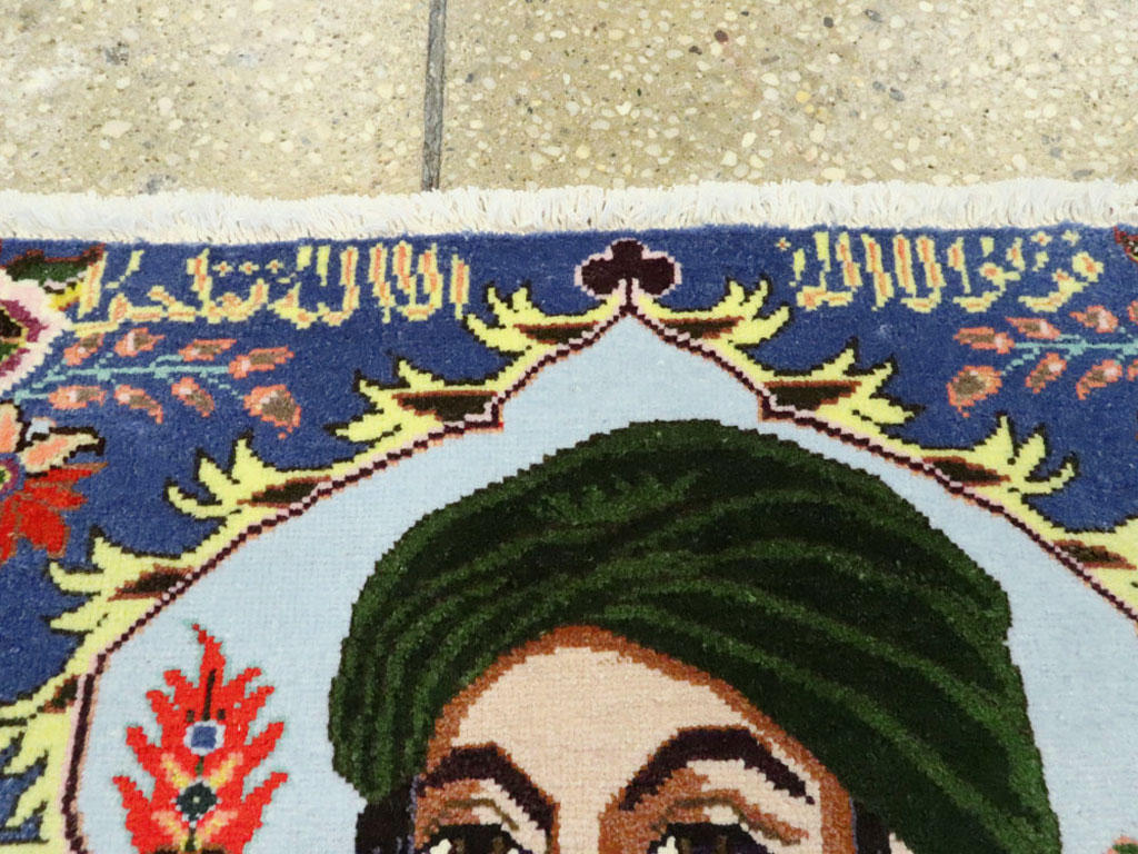 Vintage Persian Tabriz Pictorial Rug, No.27108 - Staging