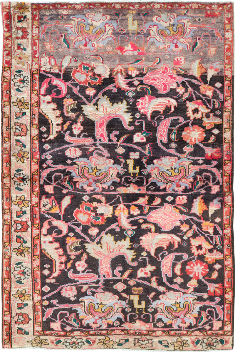 Vintage Persian Ardabil Throw Rug, No.27111 - Staging