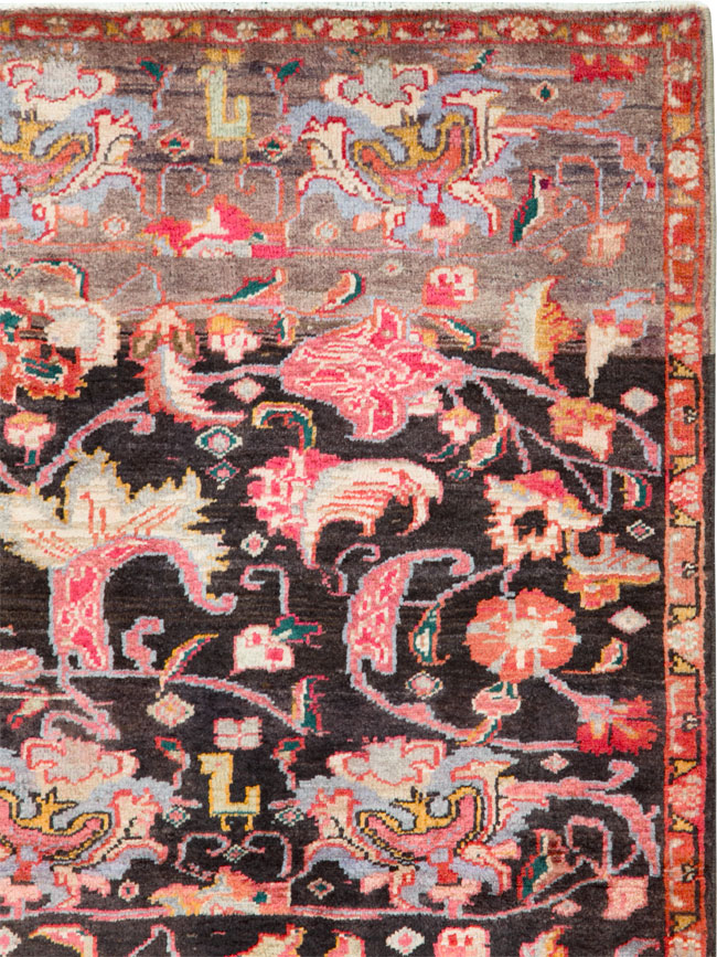 Vintage Persian Ardabil Throw Rug, No.27111 - Staging