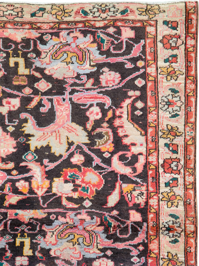 Vintage Persian Ardabil Throw Rug, No.27111 - Staging