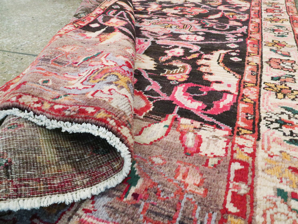 Vintage Persian Ardabil Throw Rug, No.27111 - Staging