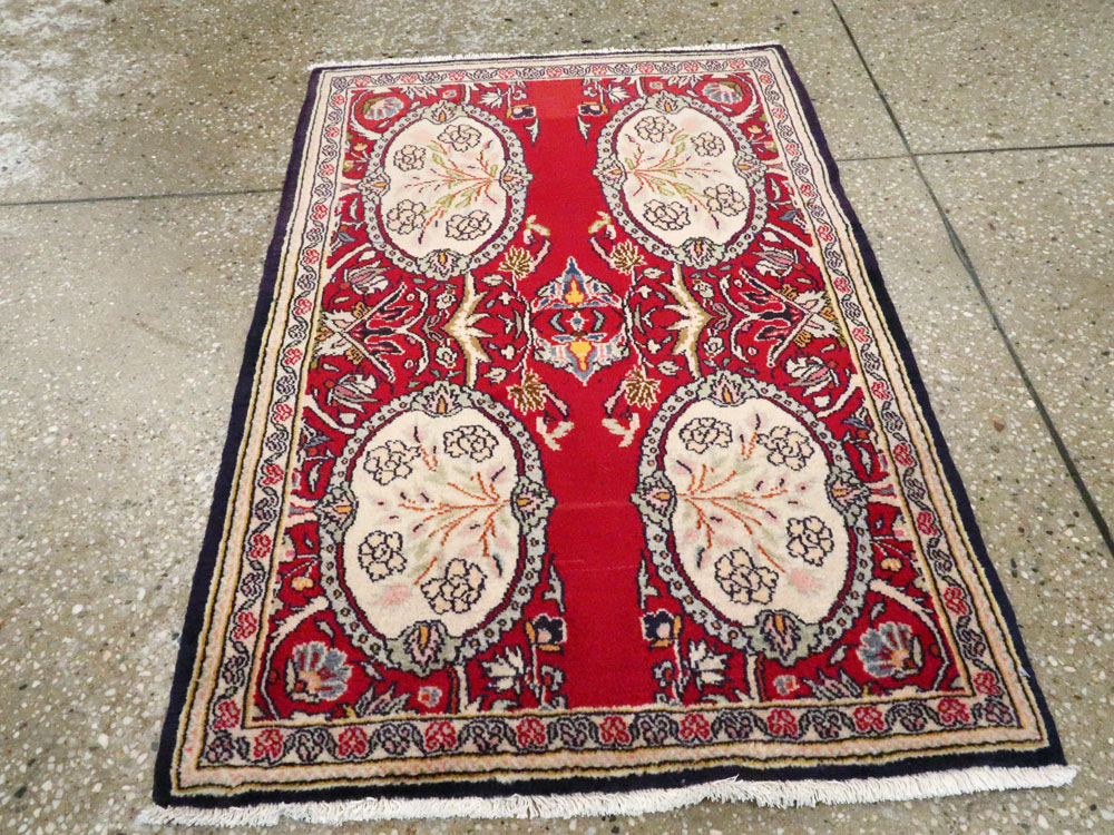 Vintage Persian Quom Rug, No.27113 - Staging