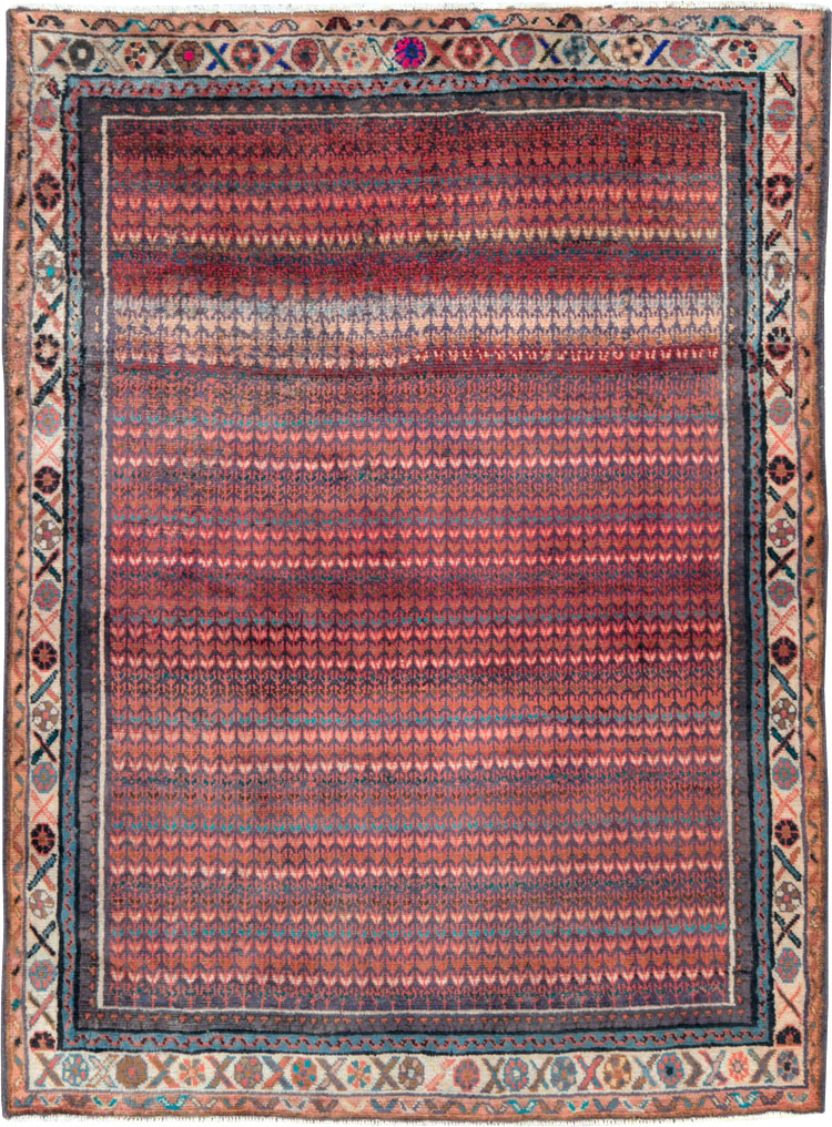 Vintage Persian Malayer Throw Rug, No.27119 - Staging