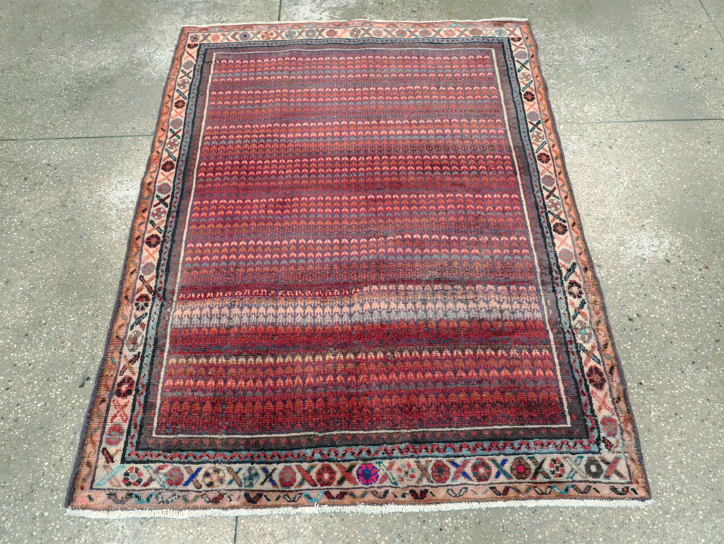 Vintage Persian Malayer Throw Rug, No.27119 - Staging