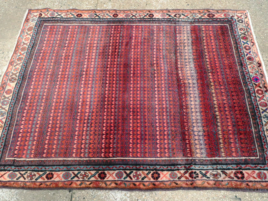 Vintage Persian Malayer Throw Rug, No.27119 - Staging