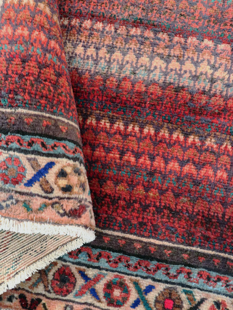 Vintage Persian Malayer Throw Rug, No.27119 - Staging