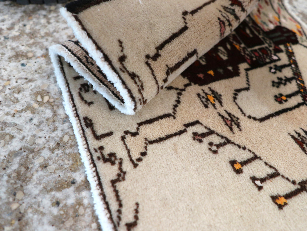 Vintage Persian Pictorial Baluch Rug (Pair: 1 of 2), No.27124 - Staging