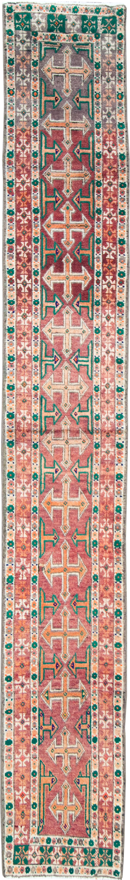 Vintage Persian Hamadan Runner, No.27127 - Staging
